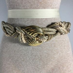 Vintage 80s Gold Tone Braided Knot Belt